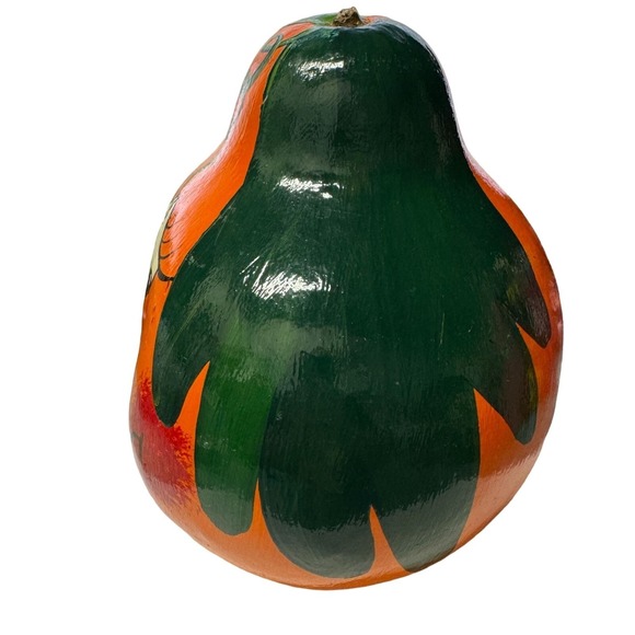 Silly Girl Face Hand Painted Gourd Fall Halloween 9.75" x 9" - Picture 5 of 12